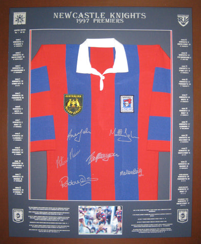  Signed - 1997 Newcastle Knights Premiers - Rugby League - Blazed In Glory